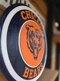 Chicago Bears Custom Barrel Lid – Handcrafted NFL Wall Decor