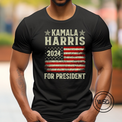 "Kamala Harris 2024 Flag" Tee