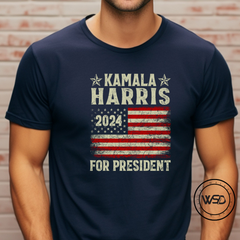 "Kamala Harris 2024 Flag" Tee