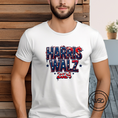 "Harris Walz 2024 Stars" Tee