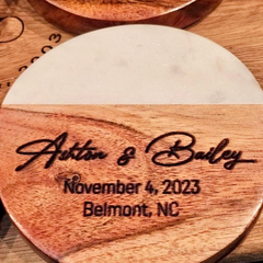 Personalized Cutting Board and Coasters Set