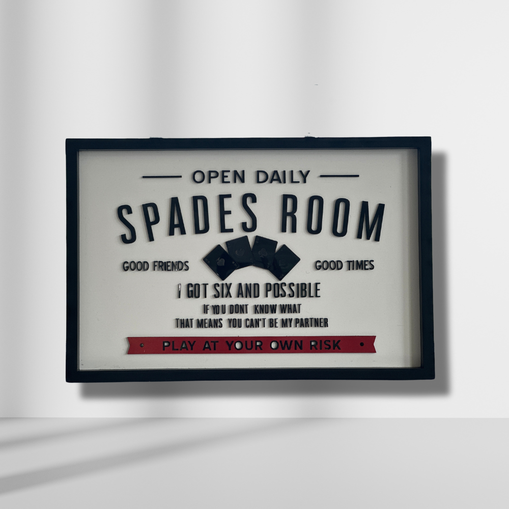 "Spades Room" Sign